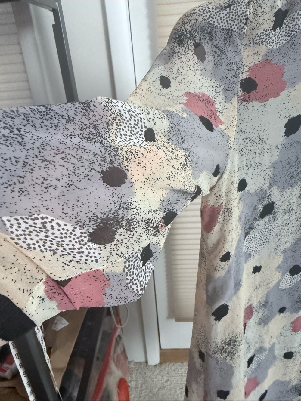 Abstract water color print dress Danish brand Numph tunic shift midi (36) small - Picture 3 of 13